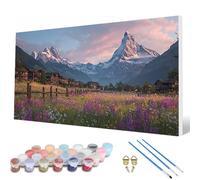 Snow Mountain Paint by Numbers for Adults, Paint by Numbers Landscape Pattern Design Painting Kits, Acrylic Painting Kit with Brushes Adult Crafts for Room Decor, Wall Art, Gifts 36X72Inch -hcw2507F4