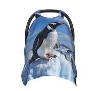 Snow Mountain Penguin Baby Car Seat Canopy Cover, Multi Use Breathable Nursing Breastfeeding Covers for Mom Soft Stroller Sun Shade Newborn Shower Gift
