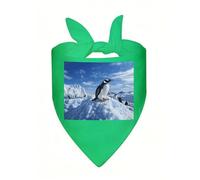 Snow Mountain Penguin Dog Bandana Cute Soft Triangle Bibs Washable Kerchief Adjustable Dog Scarf Puppy Neckerchief Stylish Handkerchief Pet Bandana Pet Scarfs for Small Dogs Cat Pet Green-Style