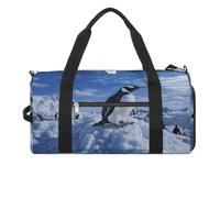 Snow Mountain Penguin Gym Bag for Women Men Shoe Compartment Waterproof Travel Bags Sports Duffle Bag for Sports Gyms Yoga