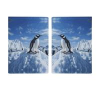 Snow Mountain Penguin Passport Holder for Women Men PU Leather Passport Travel Wallet with Multiple Pockets