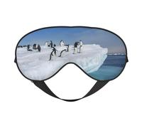 Snow Mountain Penguin Sleep Eye Mask Comfortable Eyes Hade for Sleeping,Light Blocking Sleep Mask with Adjustable Strap