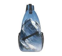Snow Mountain Print Crossbody Sling Backpack Sling Bag Travel Hiking Chest Bag | Lightweight Foldable Crossbody Bag