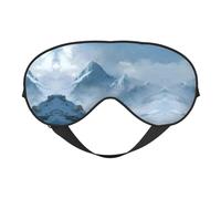 Snow Mountain Print Silk Sleeping Mask with Adjustable Strap-Silk Eye Mask Soft Eye Cover,for Blocking Out Lights Sweet Sleep Travel Relax, Nap, Meditation