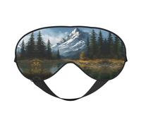 Snow Mountain Print Silk Sleeping Mask with Adjustable Strap-Silk Eye Mask Soft Eye Cover,for Blocking Out Lights Sweet Sleep Travel Relax, Nap, Meditation