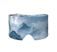 Snow Mountain Print Sleep Eye Mask with Earmuffs - Block Out Light Contoured Night Blindfold Eye Sleeping Mask with Ear Cover for Men Women Side Sleeper Night Gift