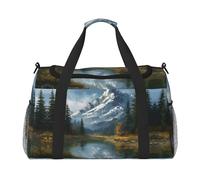 Snow Mountain Print Weekender Bag,Gym Bag with,Carry On Luggage Overnight Weekend Bag, Holdall Handbag & Shoulder Bag for Travel Fitness