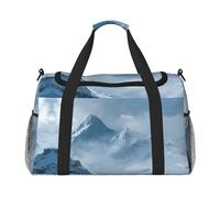 Snow Mountain Print Weekender Bag,Gym Bag with,Carry On Luggage Overnight Weekend Bag, Holdall Handbag & Shoulder Bag for Travel Fitness