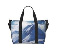 Snow Mountain Printed Travel Duffel Bag for Women Men - Weekend Overnight Bags with Adjustable Shoulder Strap and Handle