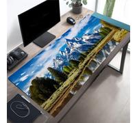 Snow Mountain Scenery Rivers Large Gaming Mouse Pad 1000x500x3 mm Long Computer Keyboard Mousepad XXL Mouse Mat Washable with Slip Rubber Base Desk Pad for PC, Laptop, Office