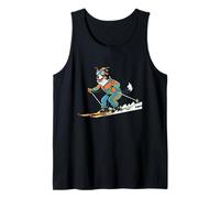 Snow Mountain Skiing Dog Border Collie Style Tank Top