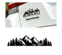 Snow Mountain Tree Stickers for Car, 7" Mountains Graphic Logo Decals, Premium Badge Decals for Car Trunk Tailgate Emblem, Auto Decoration Accessories Universal for Truck, SUV, Laptop, Wall (Black)