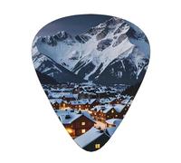 Snow Mountain Village guitar pick set, 3 different thicknesses, 12 pieces for a variety of instruments