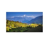 Snow Mountain Wall Art. Canvas Wall Art Mountains With Snow. Mount Everest Snow Mountain Village. Winter Pictures Wall Decor 50x90cm(19.7x35.5in) Frameless