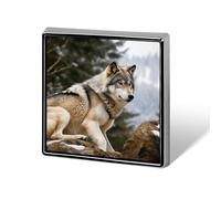 Snow Mountain Wild Wolf Brooch Pins Lapel Pins for Men Women Badge Button Cover Decorative Jewelry Charms for Hats Bags Backpacks Suits Shirts Scarves Clothing Accessories Banquet Wedding Gift