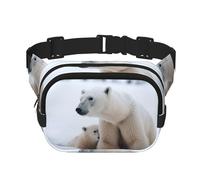 Snow Mountain Wild Wolf Fanny Pack for Women Men Fashion Waist Pack Adjustable Belt Bag for Workout Running Travelling Casual Waist Bag, Snow Animal Polar Bear, One Size