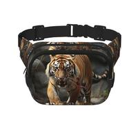 Snow Mountain Wild Wolf Fanny Pack for Women Men Fashion Waist Pack Adjustable Belt Bag for Workout Running Travelling Casual Waist Bag, Malayan Tiger, One Size