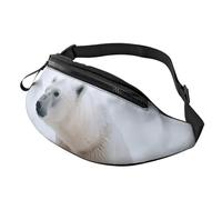 Snow Mountain Wild Wolf Fanny Pack for Women Men Fashion Waist Pack Adjustable Belt Bag for Workout Running Travelling Casual Waist Bag, Snow Animal Polar Bear, One Size