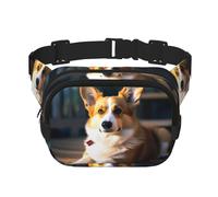 Snow Mountain Wild Wolf Fanny Pack for Women Men Fashion Waist Pack Adjustable Belt Bag for Workout Running Travelling Casual Waist Bag, Smart Corgi, One Size