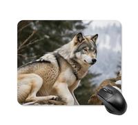 Snow Mountain Wild Wolf Mouse Pad Square Mouse Mat Non-Slip Rubber Base Mousepad Wireless Mice Mat for Gaming, Office & Home, Waterproof Mouses Mats for Laptop/Desktop 20 * 25cm