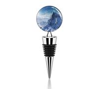 Snow Mountain Wine Stopper Zinc Alloy Beverage Bottle Stopper Reusable Leak Proof Wine Cork Cute Champagne Saver Decorative Bottle Sealer Plug Gift for Men Women