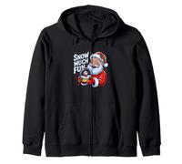 Snow Much Fun Funny Santa Christmas Pun for Holiday Lovers Zip Hoodie