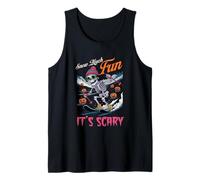 Snow Much Fun Its Scary Skeleton Skiing Halloween Lover Tank Top