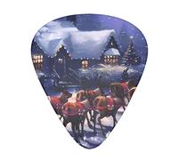 Snow Night Santa And Deer Guitar Plectrums 12 Pieces Set =>> Comfortable In The Hand With Smooth Edges Three Thicknesses To Match