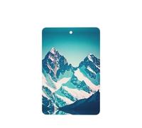 Snow On Top Of A Mountain Pattern Car Air Fresheners 6 Pcs Rectangle Hanging Aromatherapy Tablets Scented Fresheners For Bedroom Bathroom