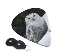 Snow Owl 6 Pack Guitar Picks With Holder, Personalized Guitar Plectrums Non-Slip Portable Ukulele Bass Picks 0.96mm For Acoustic Guitar Lovers Gifts