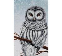 "Snow Owl" Beads embroidery kit; contemporary embroidery; gift idea; needlepoint design; decor; seed beads Preciosa;