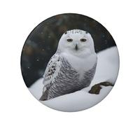 Snow Owl Button Pins 1 Pc, 2.4 Inch Round Button Badges Metal Personalized Picture Photo Pin Buttons Kit For Craft Supplies Christmas Diy Party Projects
