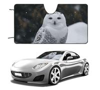 Snow Owl Car Windshield Sun Shade Keep Car Interior Cool 55"x30" Folding Front Window Sun Shade, Heat Shield for SUV, Truck, Blocks UV