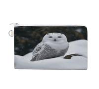 Snow Owl Coin Purse with Zipper Coin Wallet Coin Pouch Canvas Change Purse Pouch Zero Wallet Coin Bag