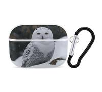 Snow Owl for Airpod Pro Case Cover Hard Shell Full Drop Protection Cover with Keychain Compatible with AirPod Pro 2nd/1st Generation, Front LED Visible,White