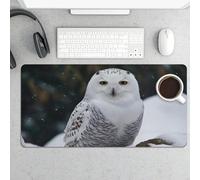 Snow Owl Gaming Mouse Pad 12x24 Inch Desk Pad Protector Waterproof Non-Slip Rubber Base Keyboard Mat Extra Large Desktop Mat for Office Home Computer Laptop Table Accessory