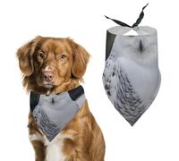 Snow Owl Printed Pet Scarf Polyester Triangle Scarf - One Size (27.6in X 11.8in)