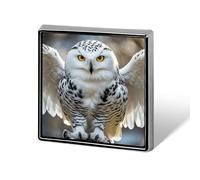Snow Owl Square Lapel Pins Backpack Pin Cute Brooch Decoration Brooches for Women Men Fashion Button Badges for Hat Backpacks Purses Jackets Shirt Suit