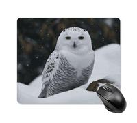Snow Owl Square Mouse Pad Portable Computer Mousepad with Non-Slip Rubber Base 18 * 22cm Ultra-Thin Gaming Mouse Mat for Computer Laptop Office Desk Accessories