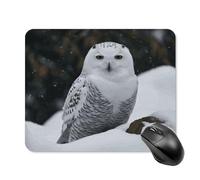 Snow Owl Square Mouse Pad Portable Computer Mousepad with Non-Slip Rubber Base 20 * 25cm Ultra-Thin Gaming Mouse Mat for Computer Laptop Office Desk Accessories