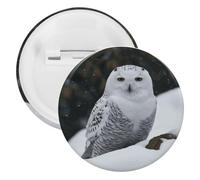 Snow Owl Tinplate Badge Personalized Round Brooch Large Craft Button Suitable for Teachers, Nurses, Doctors, Staff, Party Gift Accessories, style, 12 Pieces
