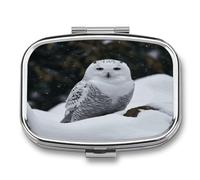 Snow Owl Travel Pill Organizer Portable Daily Waterproof Pill Case Small Medicine Storage Container for Vitamins Fish Oil Cod Liver Oil Earplug Storage