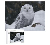 Snow Owl Wooden Puzzles for Adults 500 PCS Unique Shape Puzzles Wall Art Home Decor for Puzzle Lovers, Family, Friend Creative Gift Toys