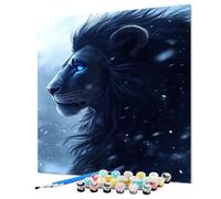 Snow Paint by Numbers for Adults, Animal Painting by Number for Adults, DIY Color Oil Painting with Canvas Brushes and Acrylic Paints kits for Home Wall Decor Gifts 80x110cm/32x44inch (Model-1161)