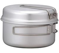 Snow Peak Aluminium Personal Cooker Set, Lightweight Aluminium alloy camping set includes two pots and to pans/lids, stackable & collapsable with mesh carry case for camping & outdoors