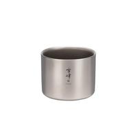 Snow Peak Double Wall Titanium Stacking Mug M300, Grey, Ultralight Japanese Titanium Mug for Camping & Outdoors