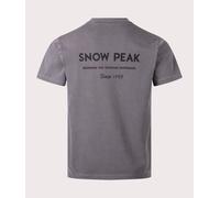 Snow Peak Mens Garment Dyed T-Shirt - Colour: Charcoal - Size: Large
