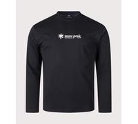 Snow Peak Mens Regular Fit Soft Cotton Logo Long Sleeve T-Shirt - Colour: 019 Black - Size: Medium