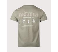Snow Peak Mens Relaxed Fit Camping Graphic T-Shirt - Colour: 066 Olive - Size: Large