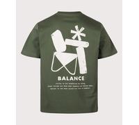 Snow Peak Mens Relaxed Fit Elemental Balance T-Shirt - Colour: 064 Dark Green - Size: Medium